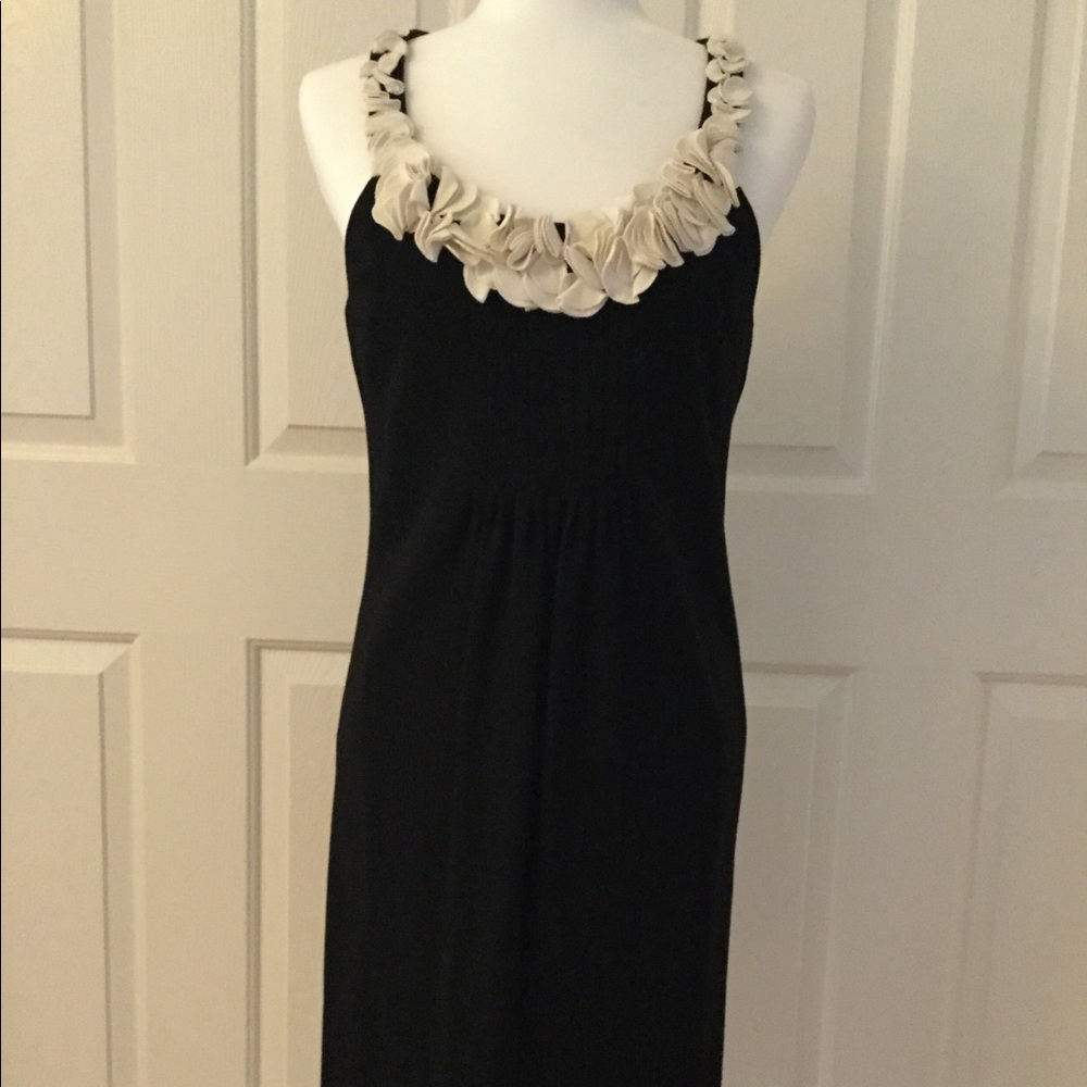 ECI Black Dress Rosette detail neck